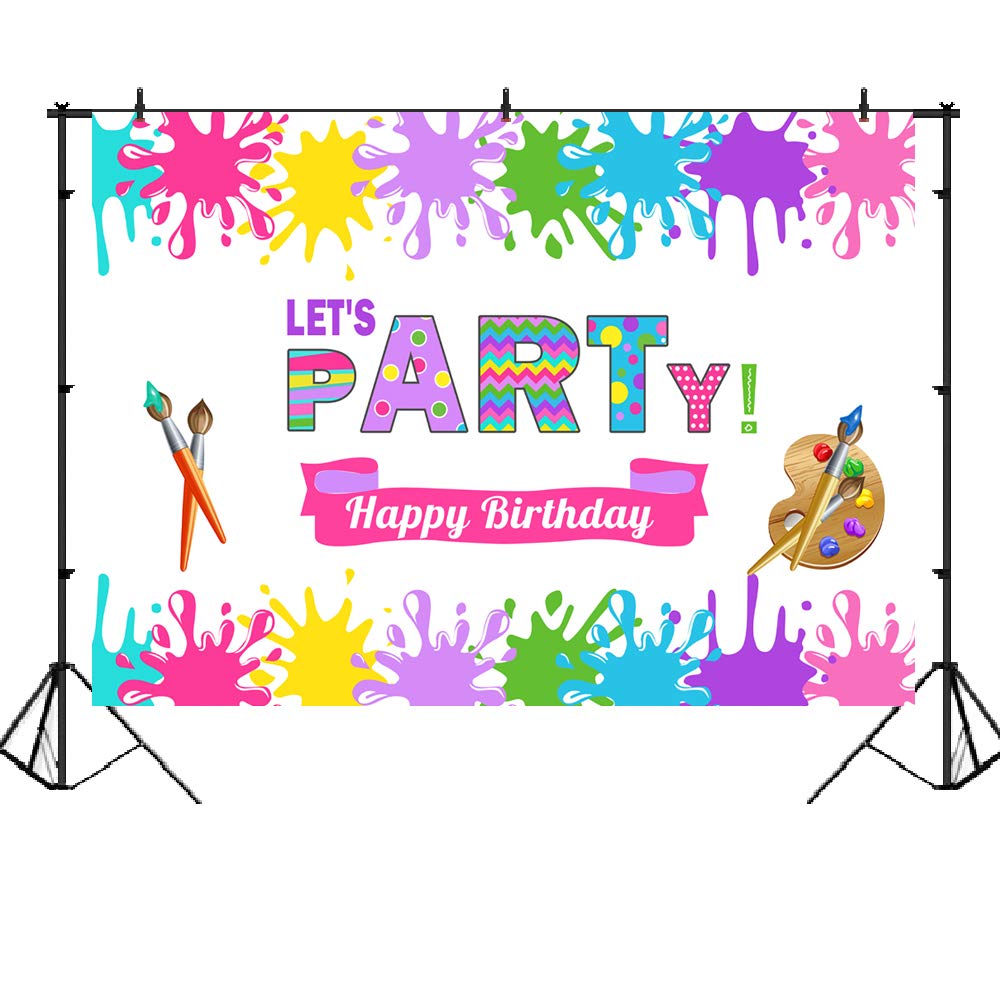 Art Party Theme Birthday Backdrop Let's Paint Background Dress For A