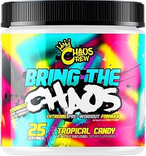 Chaos Crew Bring The Chaos Most Hardcore PreWorkout Booster Trainingsbooster Bodybuilding 372,5g ( Passionfruit Mango))
