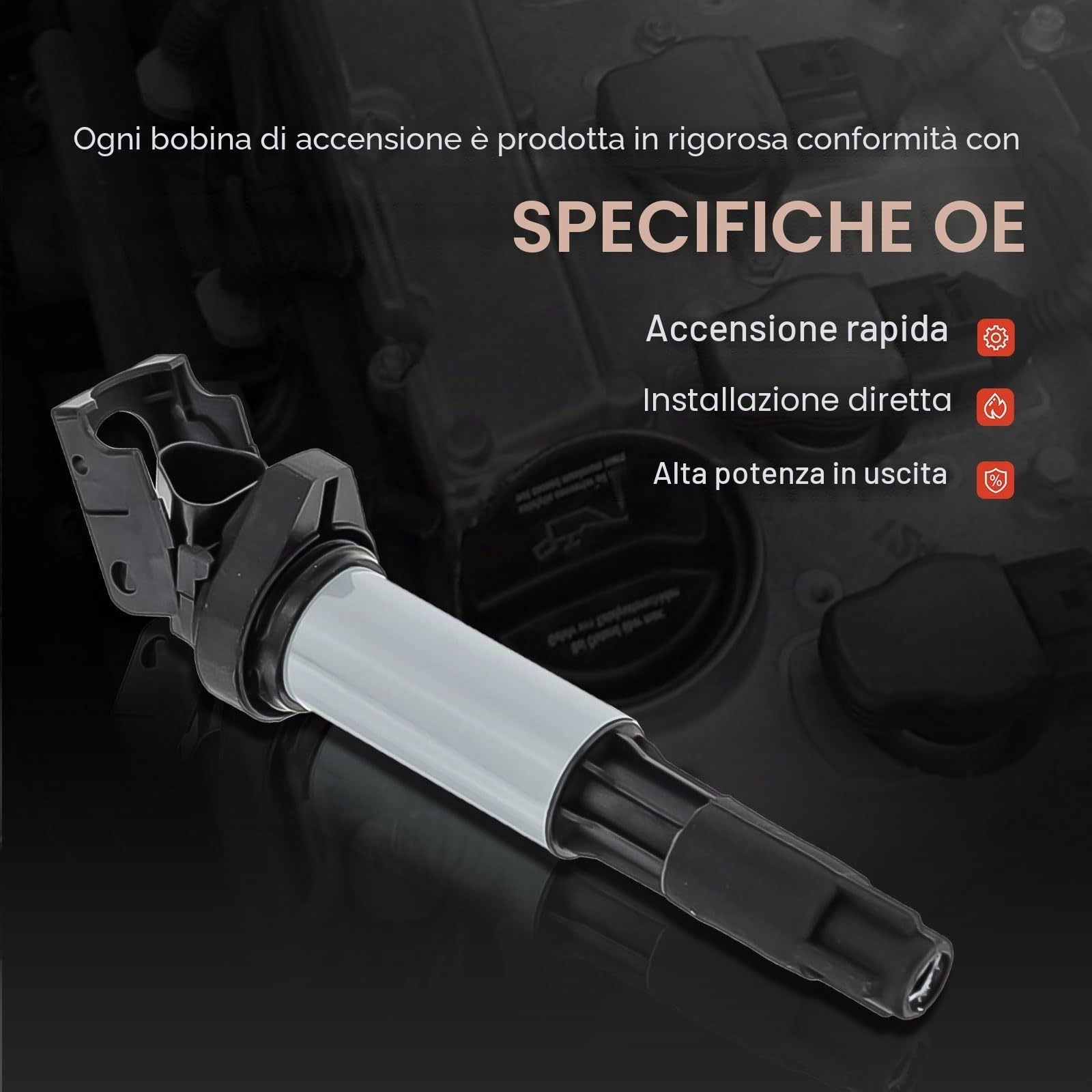 Frankberg 4 bobine di accensione modulo di accensione 12131712219 | Compatibile con: Serie 3 Coupé E46, Serie 3 Cabrio E46, Serie 5 F10 F18, Serie 3 Touring E91, Serie 5 Touring E39
