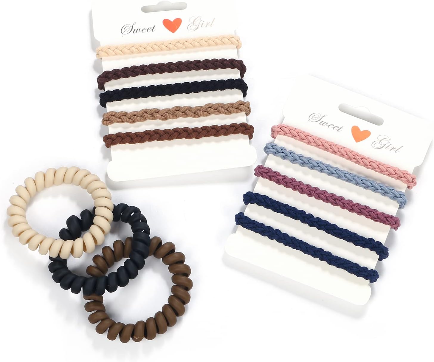 Feelstage ヘアゴム こども おしゃれ 大人 かわいい 細 ヘアアクセサリー ゴム オシャレ スプリング 黒 ヘアゴム紐 ロング 女の子 丈夫 セット 茶色 人気 細い シンプル スプリングヘアゴム レディース 韓国 カラー スタイリング 6セット 3p