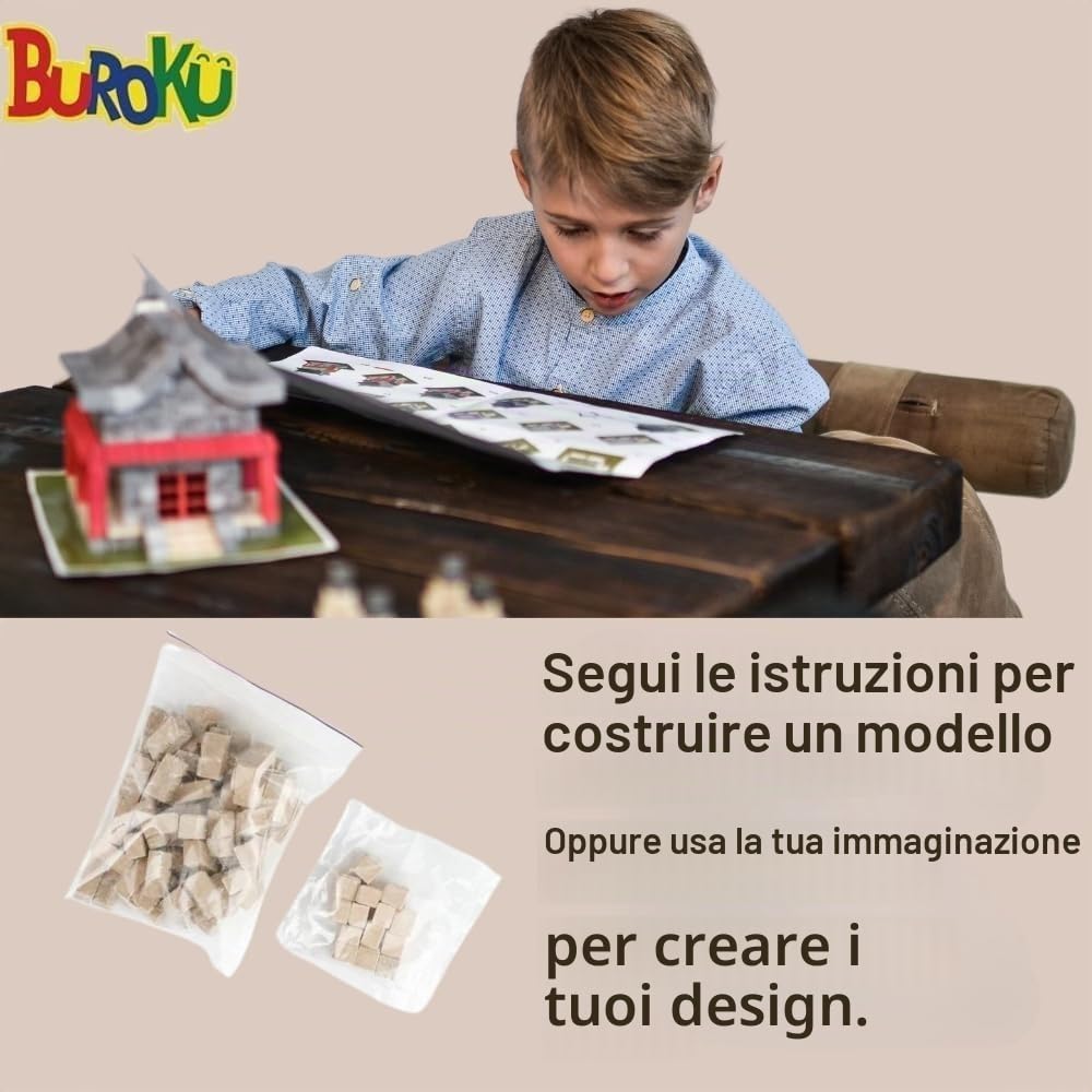 Buroku - Kit Costruzione Romana 390 Pezzi | Tempio Romano Realistico | Mattoni di Pietra | Incoraggia Apprendimento STEM e Abilità Motorie | Per Bambini e Adulti