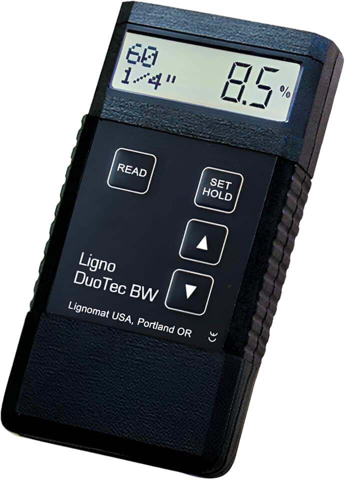 Lignomat BW Dual Depth Moisture Meter Concrete Moisture for Home Floor Inspection, Flooring, Woodworking & Water Damage - Humidity Detection & Moist Meter for Wood, Floor, Furniture