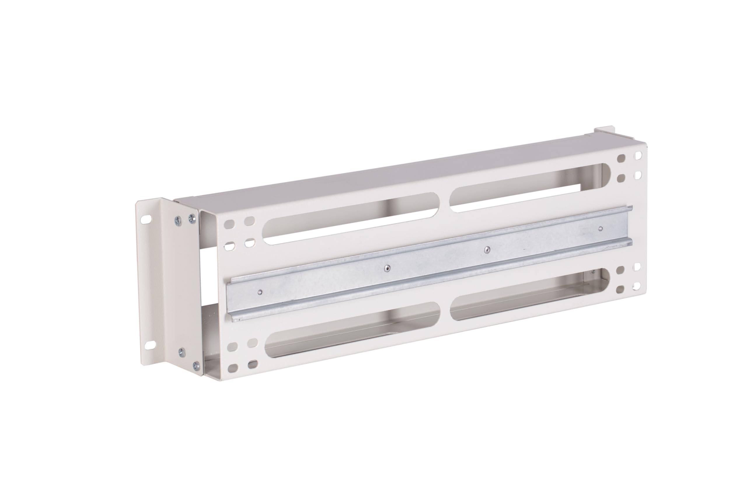 SABAJ M&D Barre de disjoncteur 19" 3U avec Deux Rails TH-35 (DIN) - Panneau de Distribution d'énergie en Acier, Gris RAL 7035, pour Montage en Rack et installations électriques