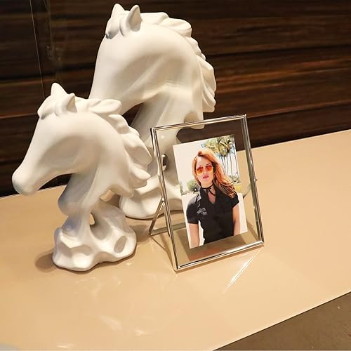 Vista 192 de Marco flotante de oro rosa de 6 x 8 pulgadas con corazón romántico, para tamaños de imagen de 5 x 7, 4 x 6, 3 x 5, marco de fotos de estante de oro