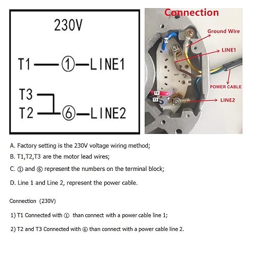 Miniatura 2 de Compresor de aire de marco SPL de 5 HP 3450 RPM P56 de 60 Hz motor eléctrico de 208-230 voltios motor de siglo monofásico  B385