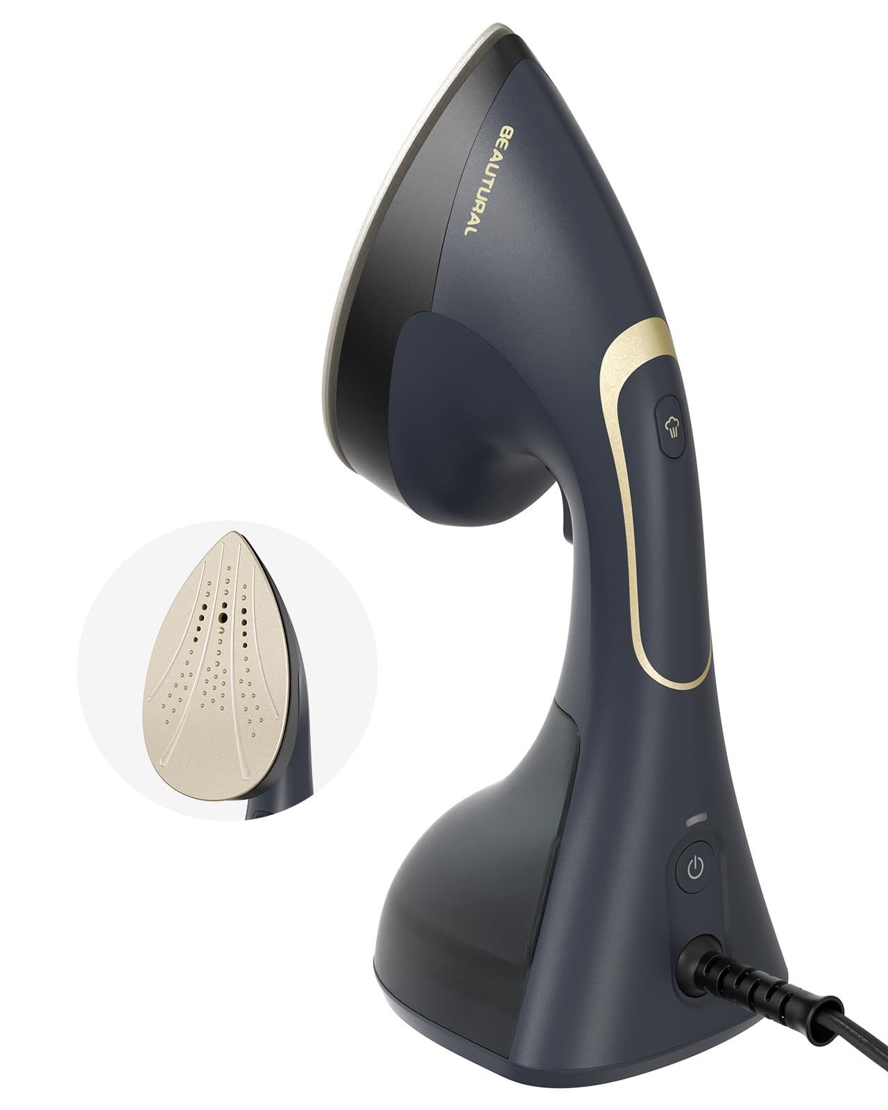 BEAUTURAL Steamer + Bügeleisen 2-in-1, 1500W Dampfglätter, 20 g/min Dampfleistung, 30s Aufheizen, 200ml Wassertank, Auto-Abschaltung, Faltenentferner für Kleidung，Ideal für Zuhause, Büro, Reise