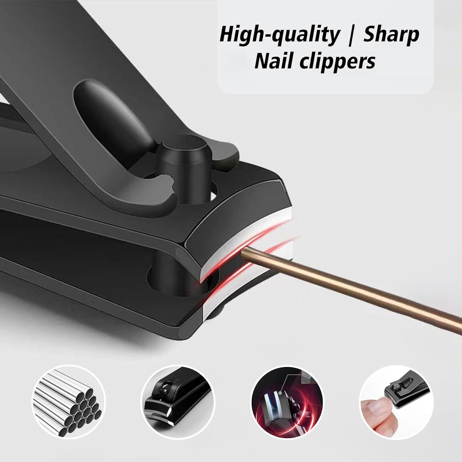 Insaizom Cool Manicure Set for Men, Nail Clipper Grooming Kit for Teen Boy, Boyfriend, Husband, Dad, Small Gift Idea for Christmas Stocking Stuffers or Birthday Gift (Black)