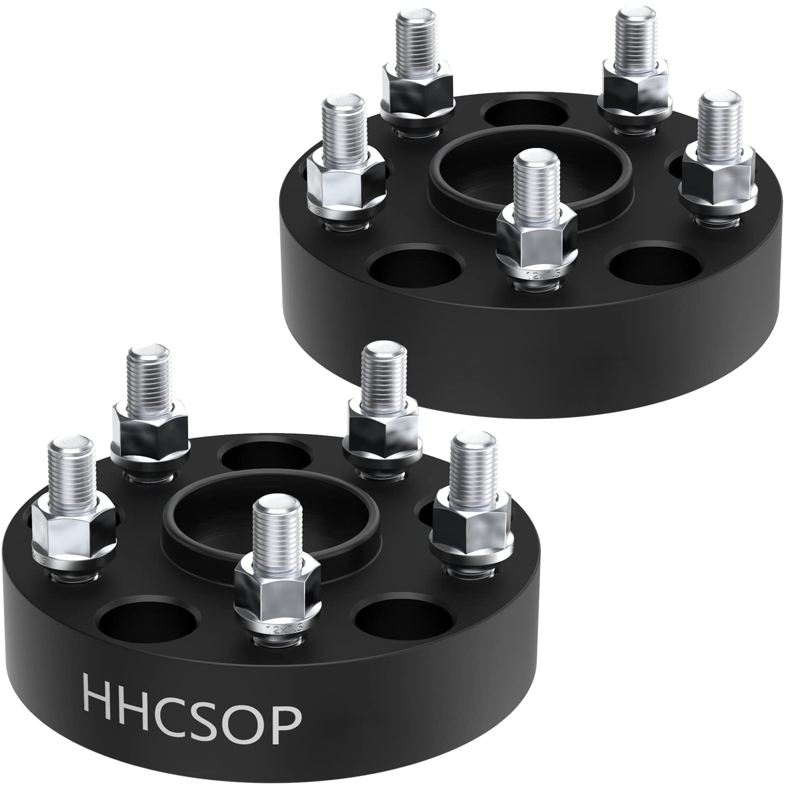 5x4.75 Wheel Spacers 1.5" (38mm) Bore 70.5mm with M12X1.5 Studs for Chevy S10 Camaro Corvette Impala | GMC S15 Sonoma Jimmy | Pontiac Firebird GTO Phoenix | Cadillac XLR, 2PCS 5x120.65mm Wheel Adapter