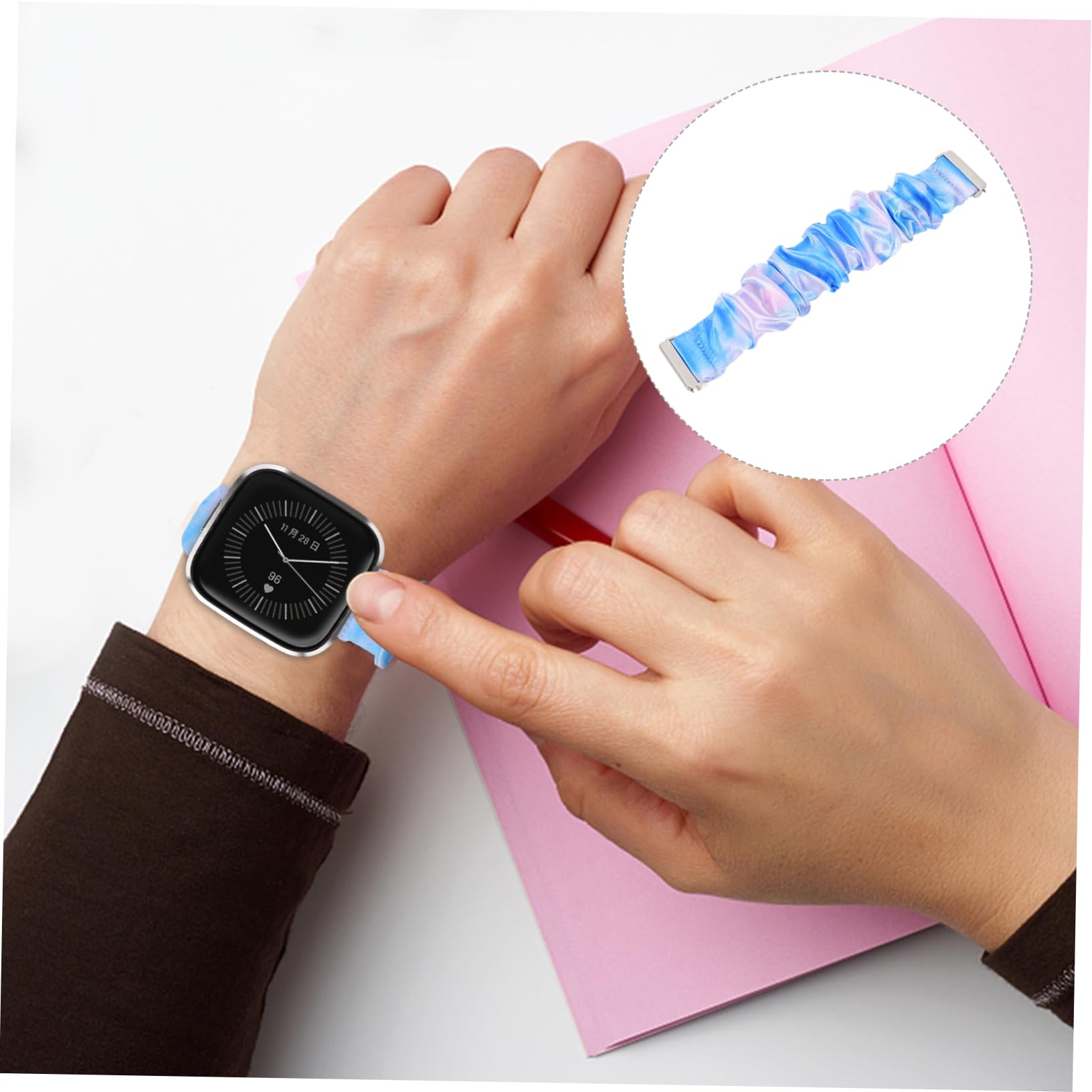 Beavorty 2 pcs Delicate Wrist Band Watch Strap for Comfortable Artificial Material Elegant Design for Business Daily Use Friends Family