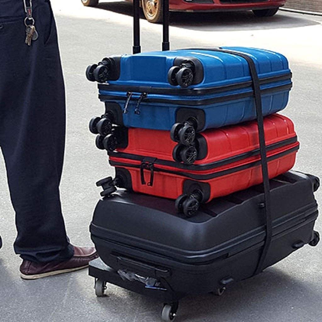 Carrello per carrelli elevatori Carrello per Auto da Viaggio Pieghevole Nero Carrello Portatile da Viaggio con Carrello per la Spesa a pianale