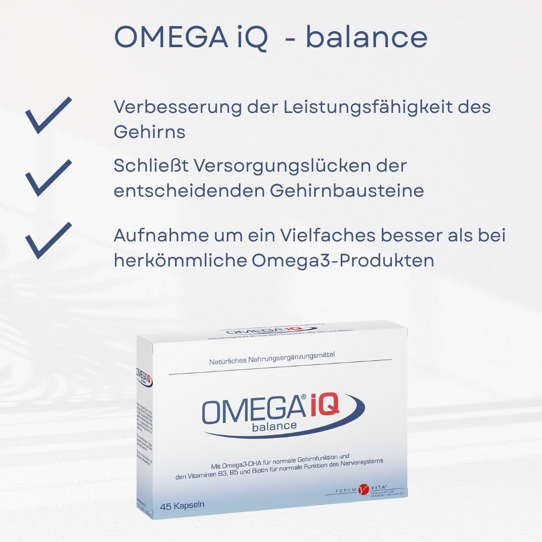 Omega IQ - Omega3 Fettsäuren DHA und EPA in Phospholipid Form bei Stress und Konzentrationsschwäche