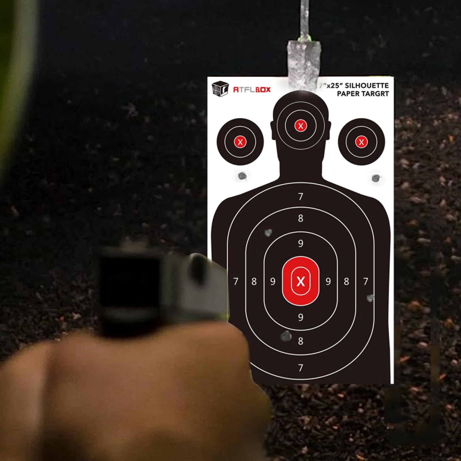 ATFLBOX 50/25 Stück menschliche Silhouette Papier Ziel für den Bereich, 43 x 63,5 cm Ziel Papier für Handfeuerwaffen, Pistolen, Gewehre, Luftgewehre, Pellet Gun, BB Guns
