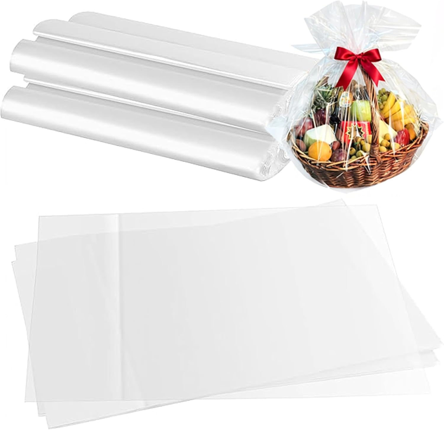HOIGON 100 Count 16 x 24 Inch 4 Mil Thickened Large Clear Platic Poly Bags, Food Grade, Sealable and Odorless Clear Flat Open Poly Bags for Storage, Packaging