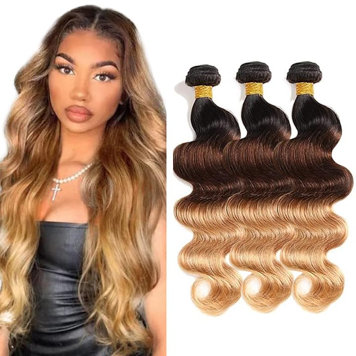 28 30 32 Inch Ombre Human Hair Bundles T1B/4/27...