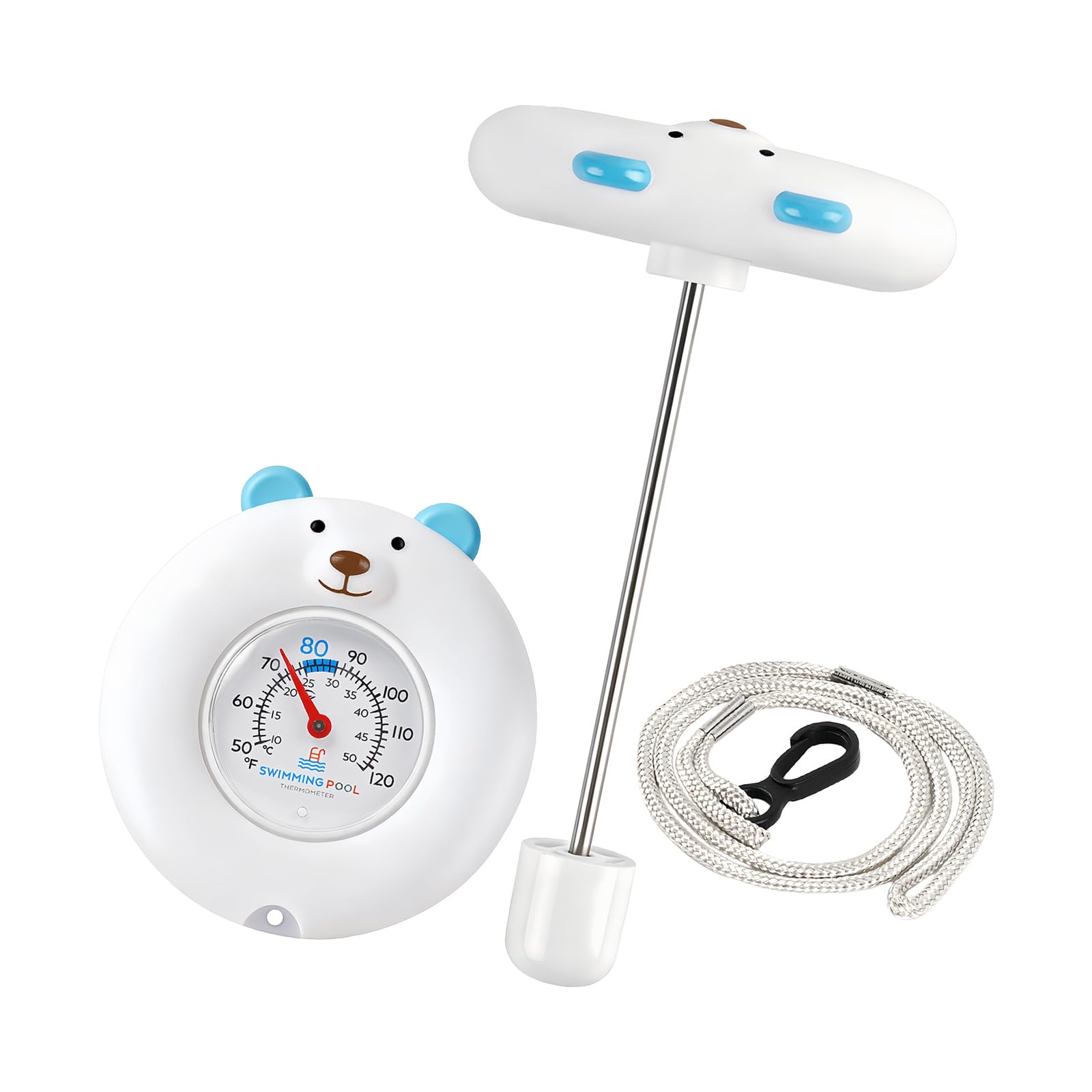 Temperature Meter Floating Pool Thermometers with High Accuracy for Monitor Water Temperature in Various Settings Steel Pool Thermometers