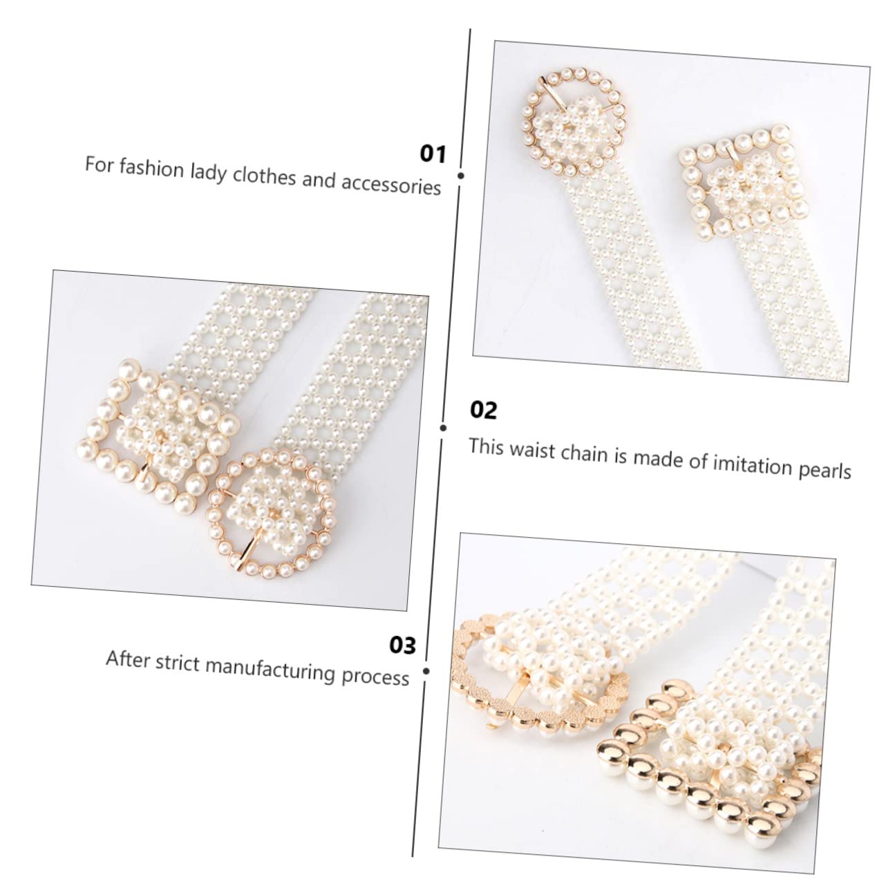 2piezas Cinturón Elástico De Mujer Cuentas De Perlas Diseño Elegante y Atractivo Para Vestidos y Ocasiones Especiales