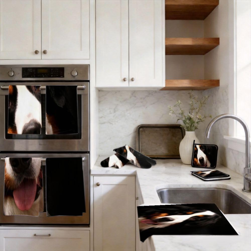 Set di 9 accessori e decorazioni per la cucina a forma di cane bernese