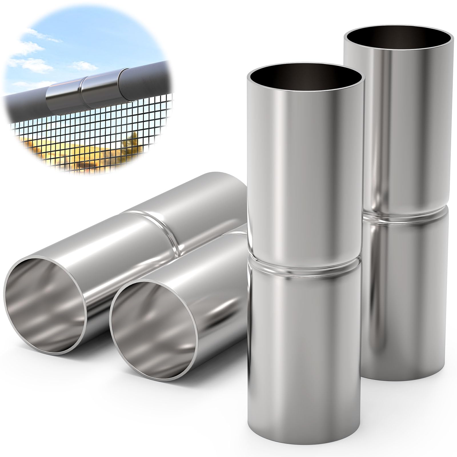 Amazon.com: Fixirons 4 PCS Top Rail Fence Sleeve 1-5/8