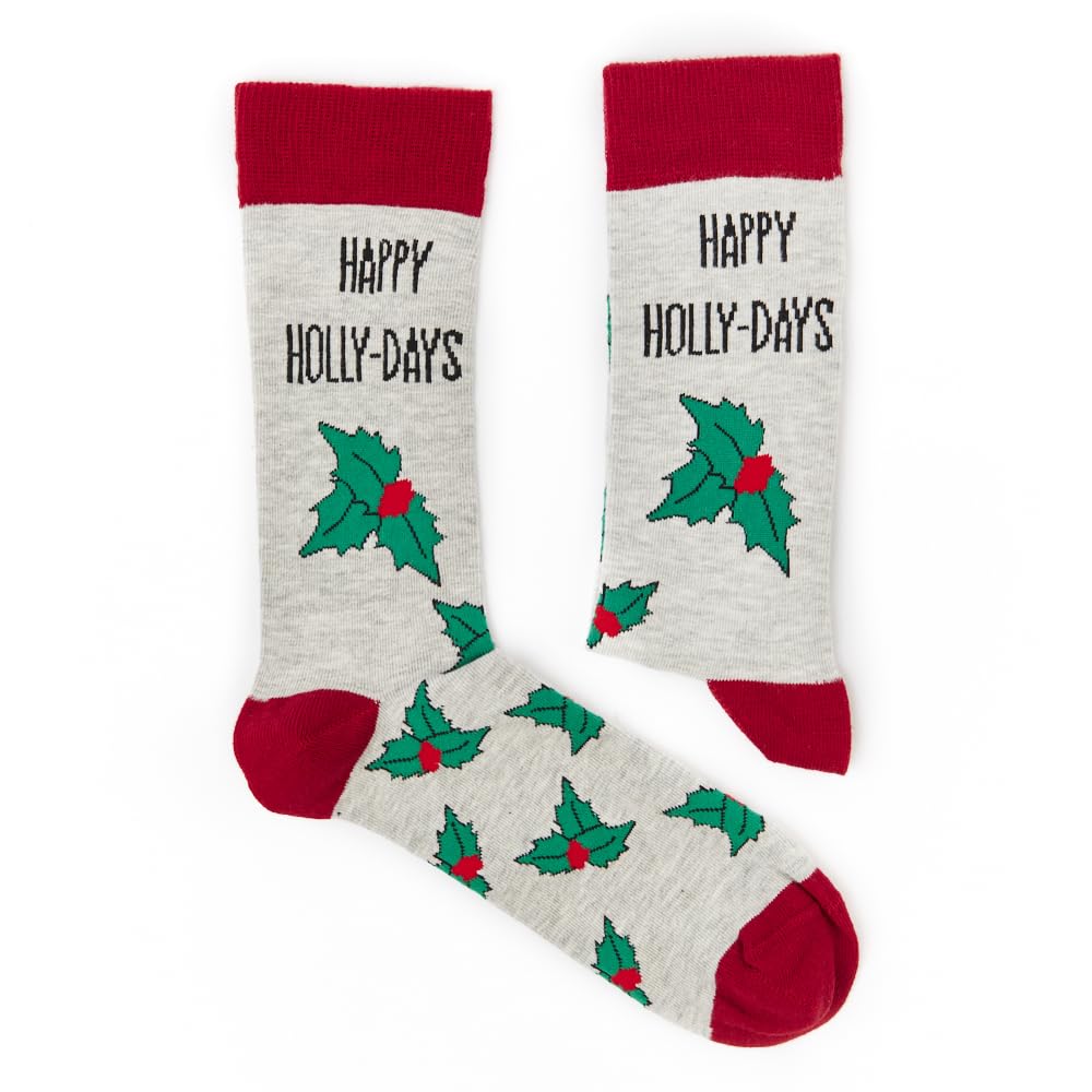 Urban EccentricUnisex Happy Holly-Days Christmas Socks | Gift | 1 Pair | Cotton Rich Socks | Premium Socks | Novelty | Gifts