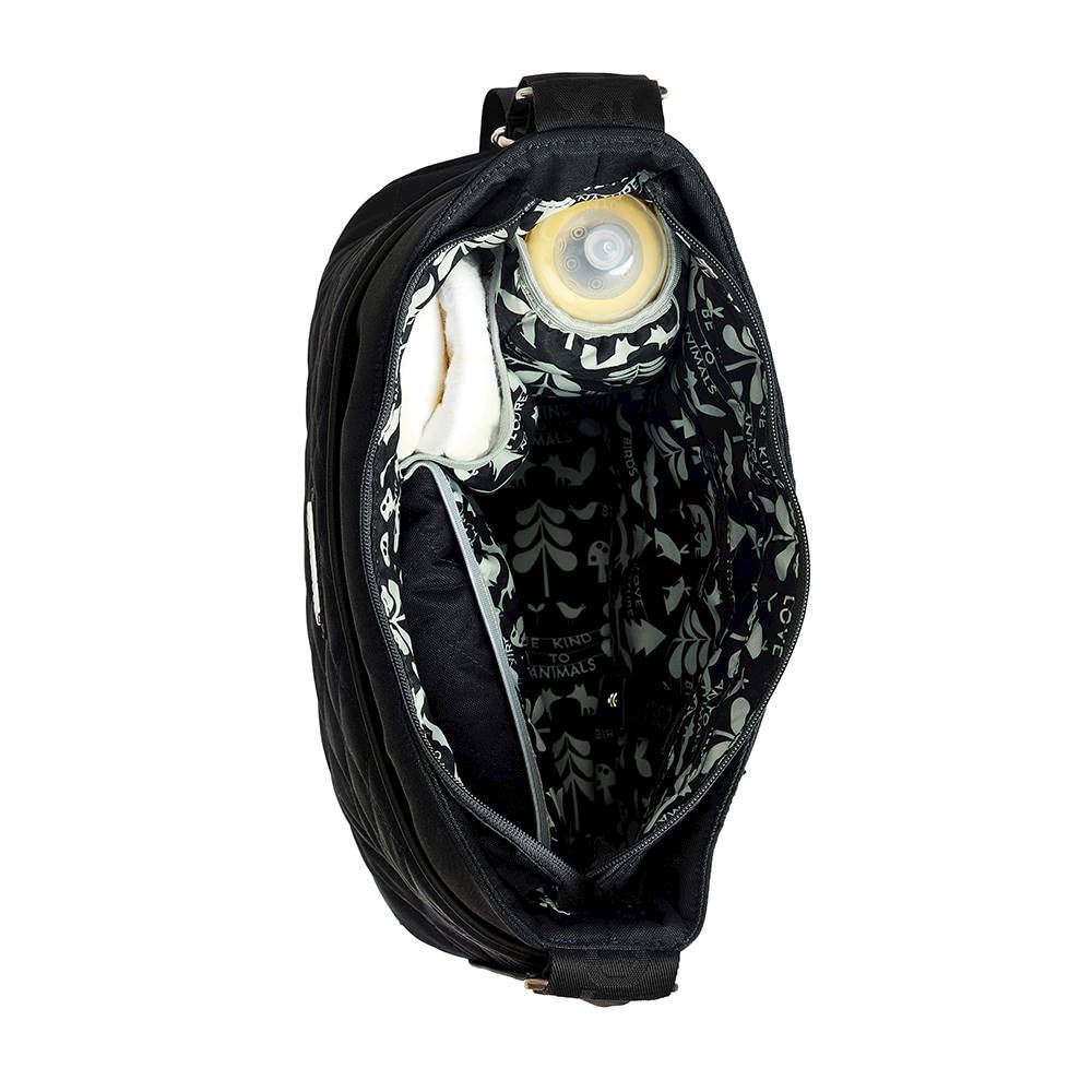 Cosatto Deluxe Baby Wickeltasche - 2 Innentaschen, isolierter Flaschenhalter, abwischbare Wickelunterlage, Schlüsselhalter & verstellbarer Schultergurt (schwarze Silhouette)