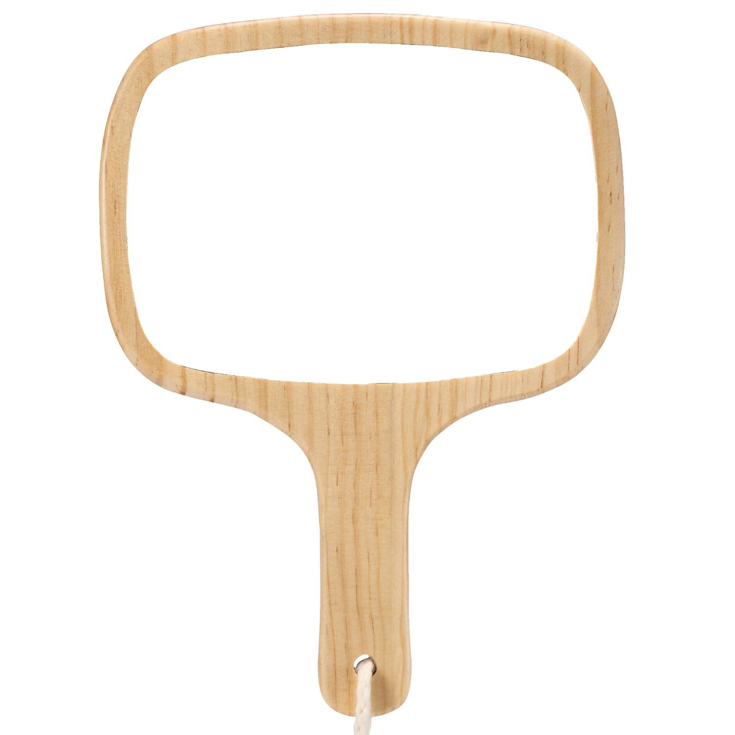 Mirrorlwban Espejo de mano grande y cómodo - Espejo de mano con mango de madera - Espejos de mano (modelo 2018), 4