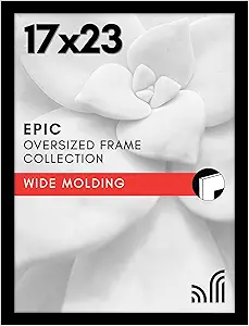 Americanflat 17x23 Picture Frame with Polished Plexiglass - Black Picture Frame - Wide Photo Frames Made of Engineered Wood for Vertical or Horizontal Wall Display - Epic Collection - Black