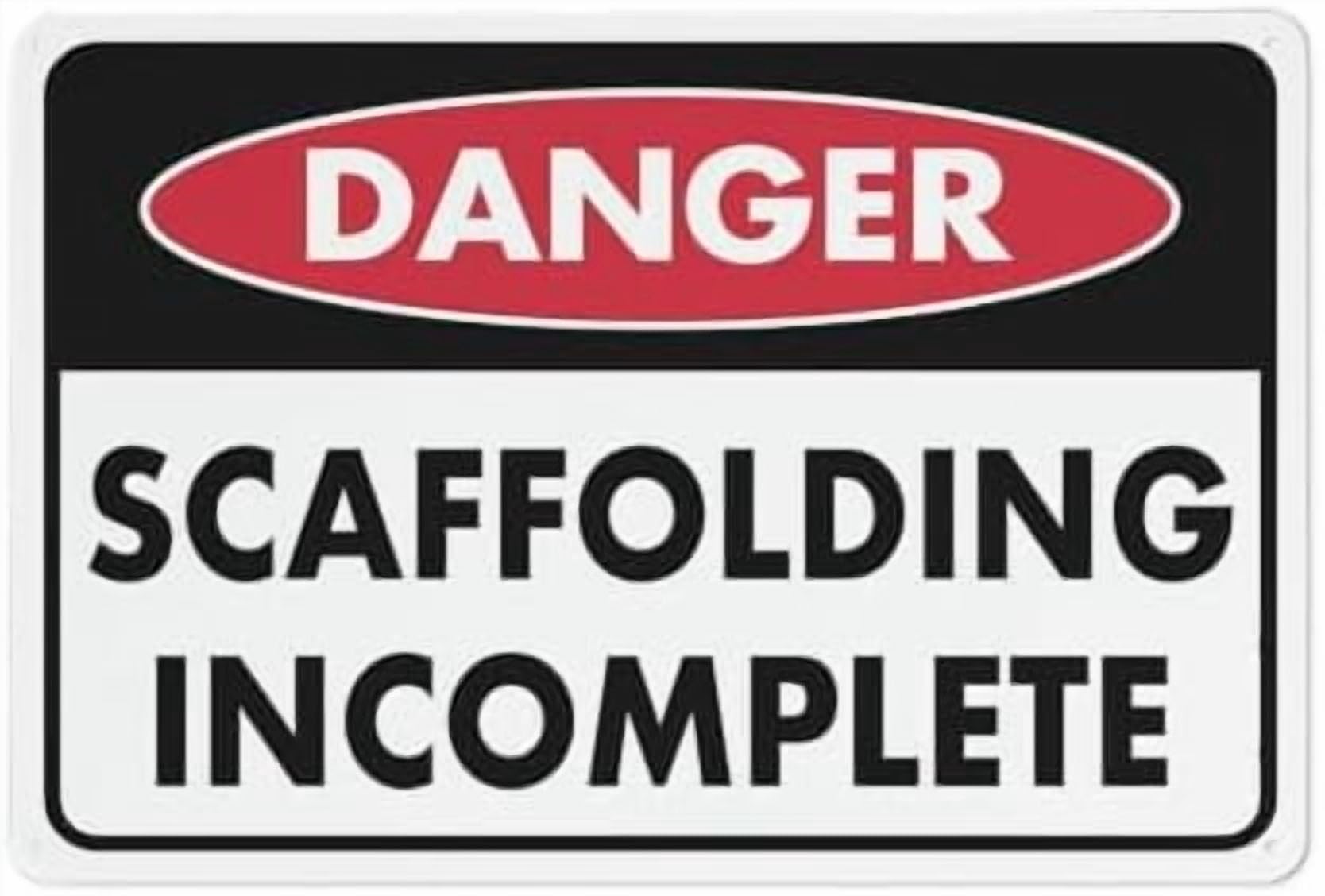 (2-Pack) Metal Tin Sign Danger Scaffolding Incomplete Sign 8""X12"" Rust Free Signs Outdoor, Sign For Home, Business, Yard