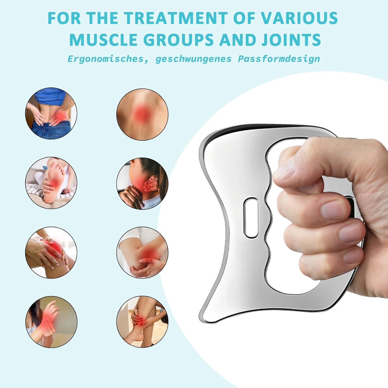 Livronic® Stainless Steel Gua Sha Scraping IASTM Soft Tissue Fitness Muscle Fascia Knife Tool Body GUA SHA Manual Massager Physical Therapy Equipment (Punch Gua sha) Livronic® Stainless Steel Gua Sha Scraping IASTM Soft Tissue Fitness Muscle Fascia Knife Tool Body GUA SHA Manual Massager Physical Therapy Equipment (Punch Gua sha)