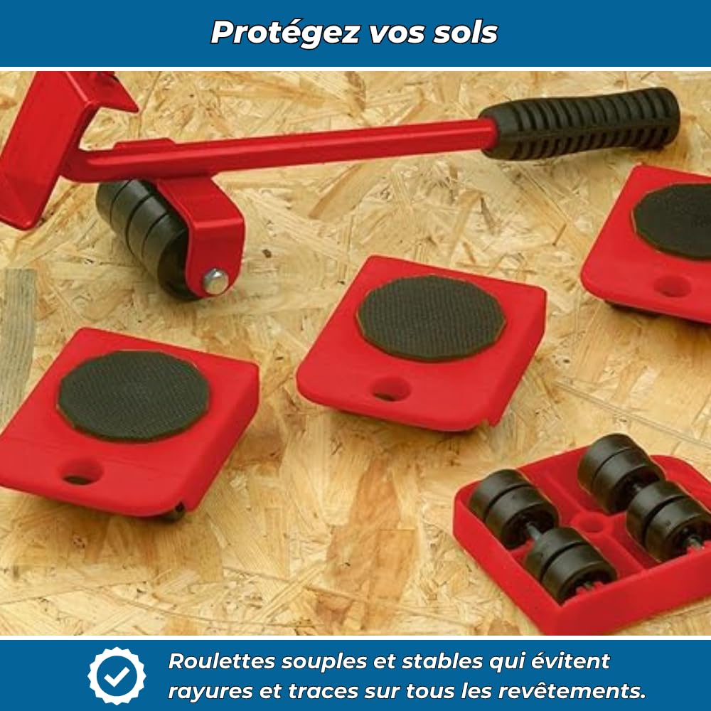 inovia MobiLift – Kit Outil de Levage pour Meubles et électroménager Chariots à roulettes pour Meubles - Kit de Levage Robuste pour canapés, réfrigérateurs et Pianos