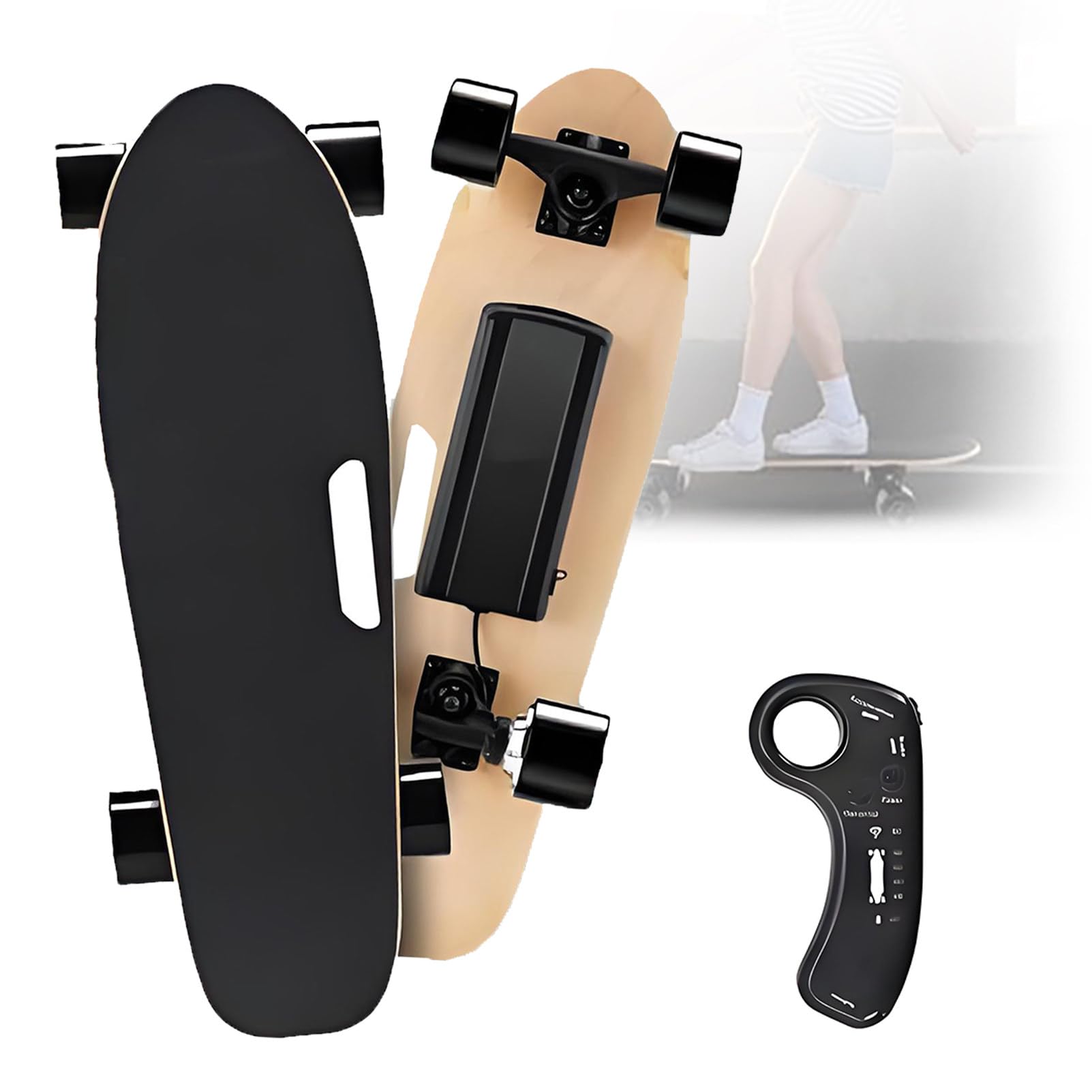 Electric Skateboard Long Range Remote Control 3 Speed, Wheels with Cushioning and Carrying Handle Maximum Speed of 15 Km/H, Range of 8 Km for Campus and City.