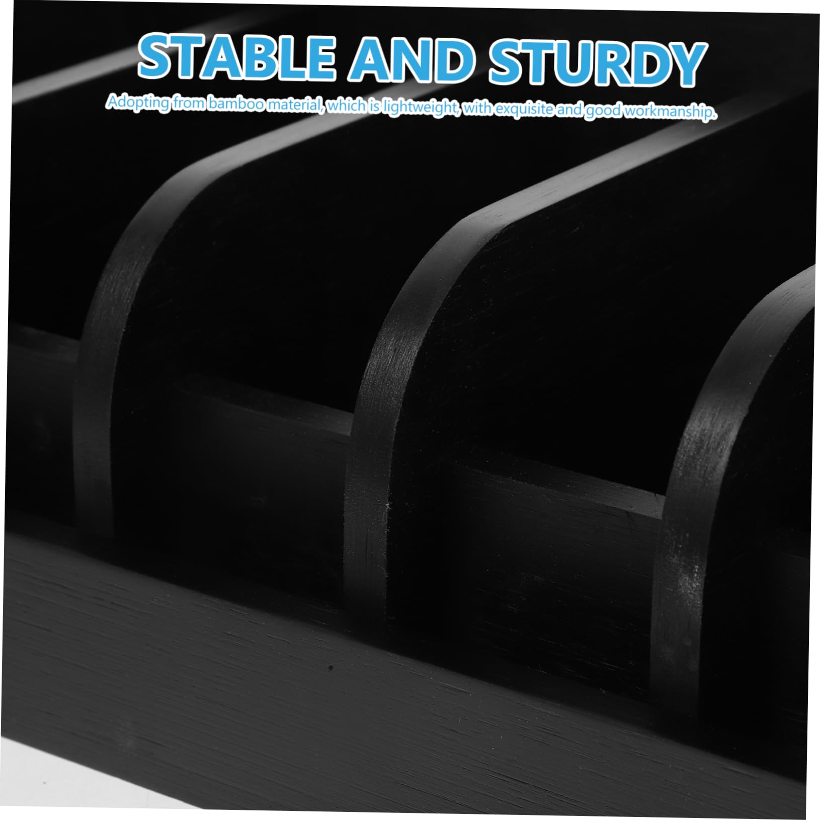 OFFSCH Bamboo Belt Display Stand 6-Compartment Belt Box for Store Tabletop for Men