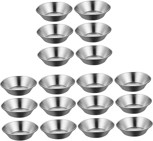 PRETYZOOM 18 moldes de acero inoxidable para tartas de huevos, molde de bricolaje, bandeja de horno, molde de aluminio, moldes para hornear