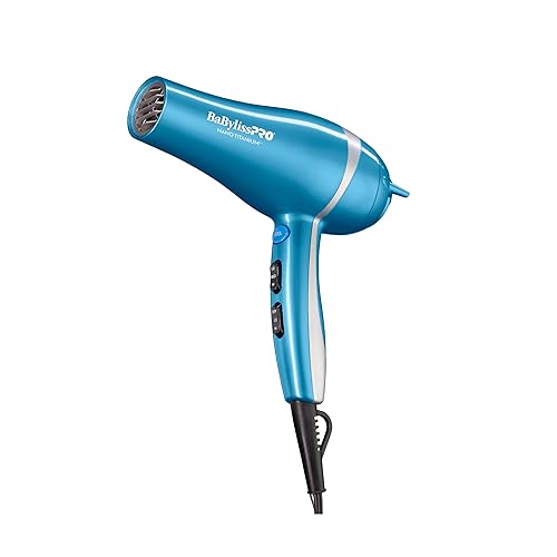 BaBylissPRO Nano Titanium 2000-Watt Blow Dryer with Concentrator Nozzle, Professional Grade Ionic Corded Styling Tool for Hair - Hair Dryer - Blue