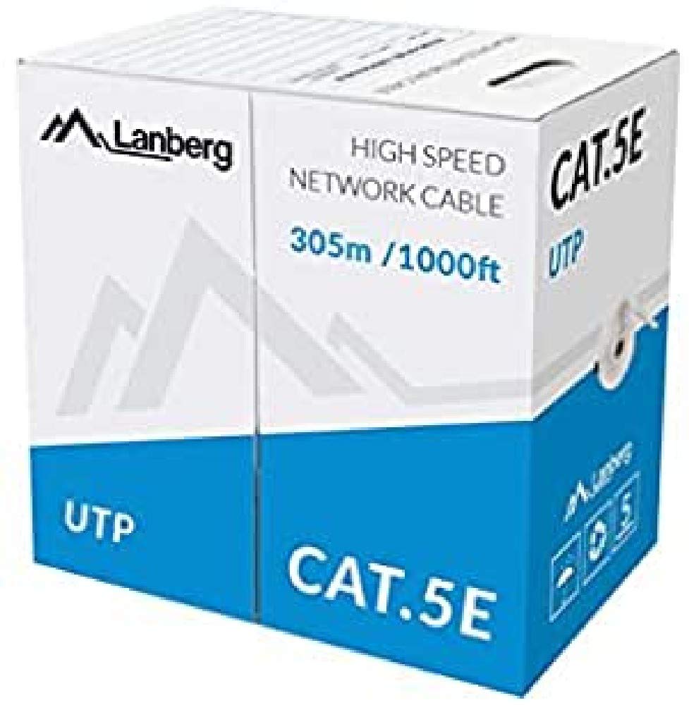 Coil Cat.5e Lanberg UTP RJ45 Solid cca AWG24 305m Grigio