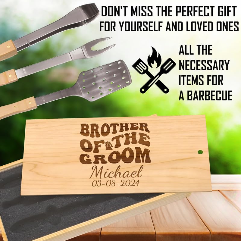 Set de parrilla personalizado en caja de madera miniatura 6