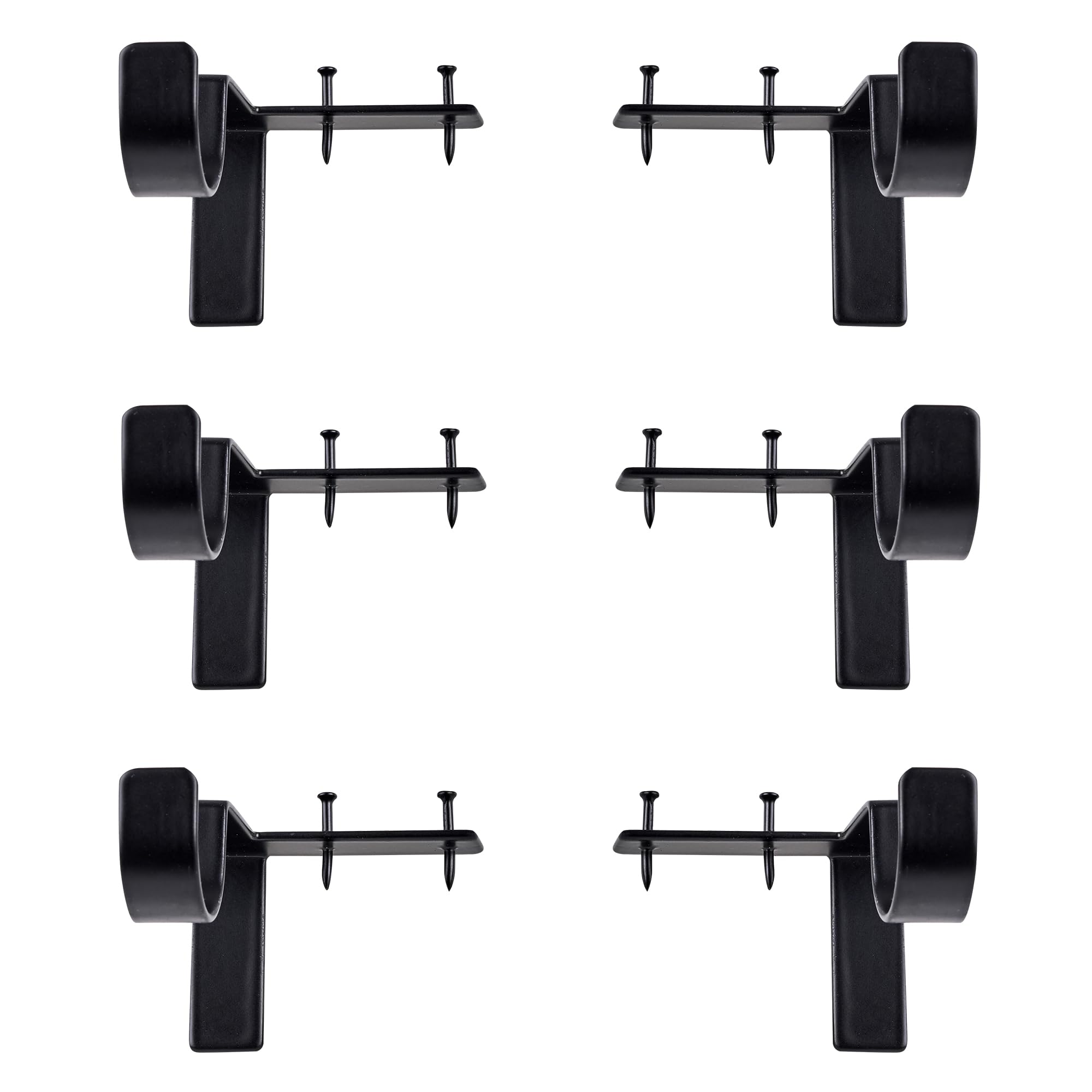 Curtain Rod Brackets,Douthfolle 6pcs No Drill Curtain Rod Holders No Drill No Damage Right Into Window Frame Decor for Bathroom, Bedroom, Living Room, Kitchen