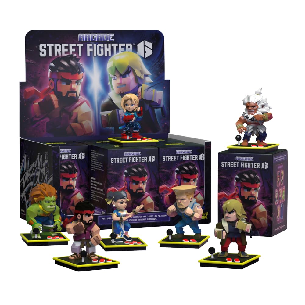 Mighty Jaxx Arcade: Capcom Street Fighter Series | Sealed Tray of 6 - Contains No Duplicates | Blind Box Collectible Figurines