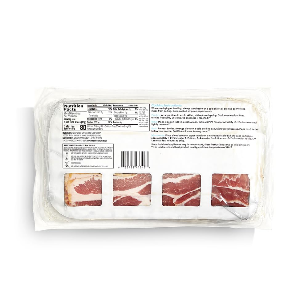 365 by Whole Foods Market Uncured Center Cut Smokehouse Bacon 12 oz — view 2