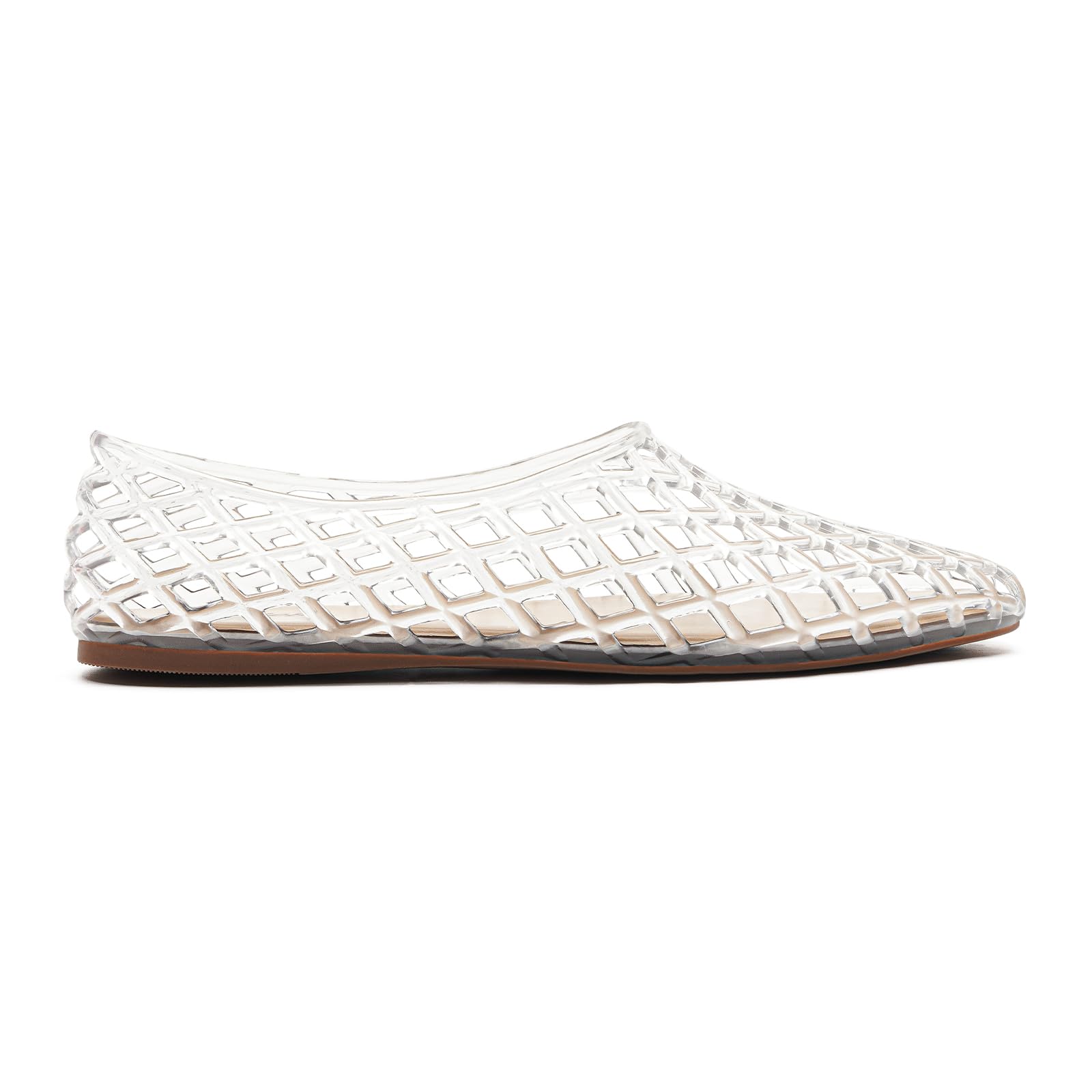 HEVA Jelly Mesh - Sandalias planas de malla transpirable para mujer, sandalias de ballet para verano, playa, jaleas