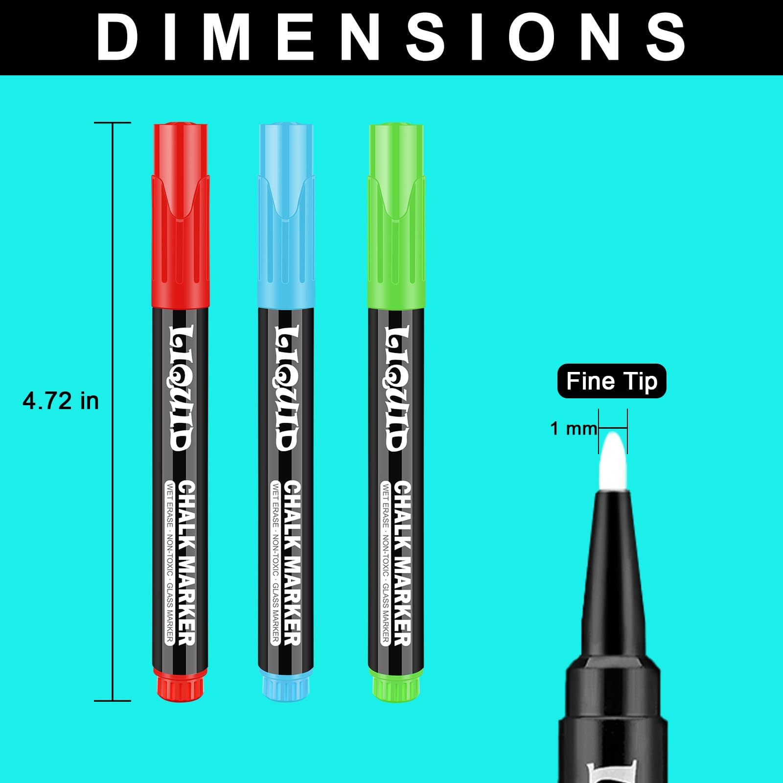 Chalk Markers Fine Tip - 10 Pack Chalkboad Marker - Liquid Chalk Pen Erasable - Chalk Marker for Blackboard Chalk Board First Day of School Board - Window Markers Auto Car Paint Pen