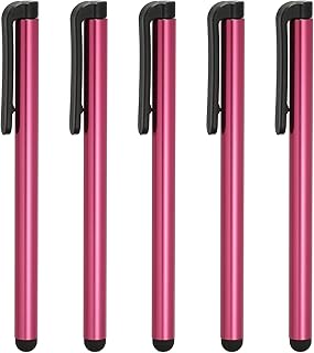 sourcing map 5pcs Stylus Pens for Touch Screens Universal Capacitive Stylus Pencil Sensitivity for Phone Tablet All Capacitive Touch Screen Device, Rose Red