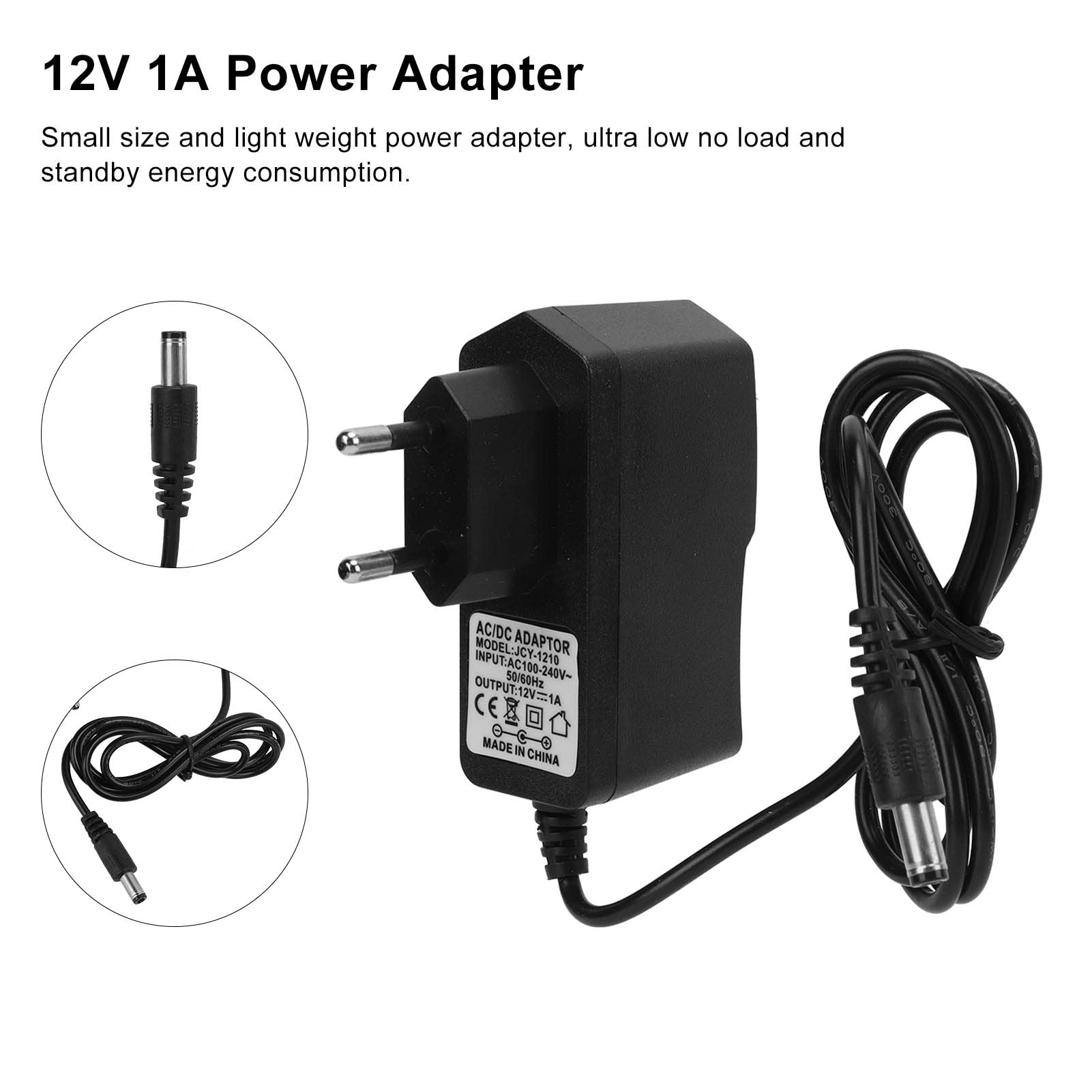Zasilacz 12V 1A, Monitorowanie Zamienny Zasilacz, Izolacja Stały Prąd Funkcje Adapter 100~240V Wtyczka EU