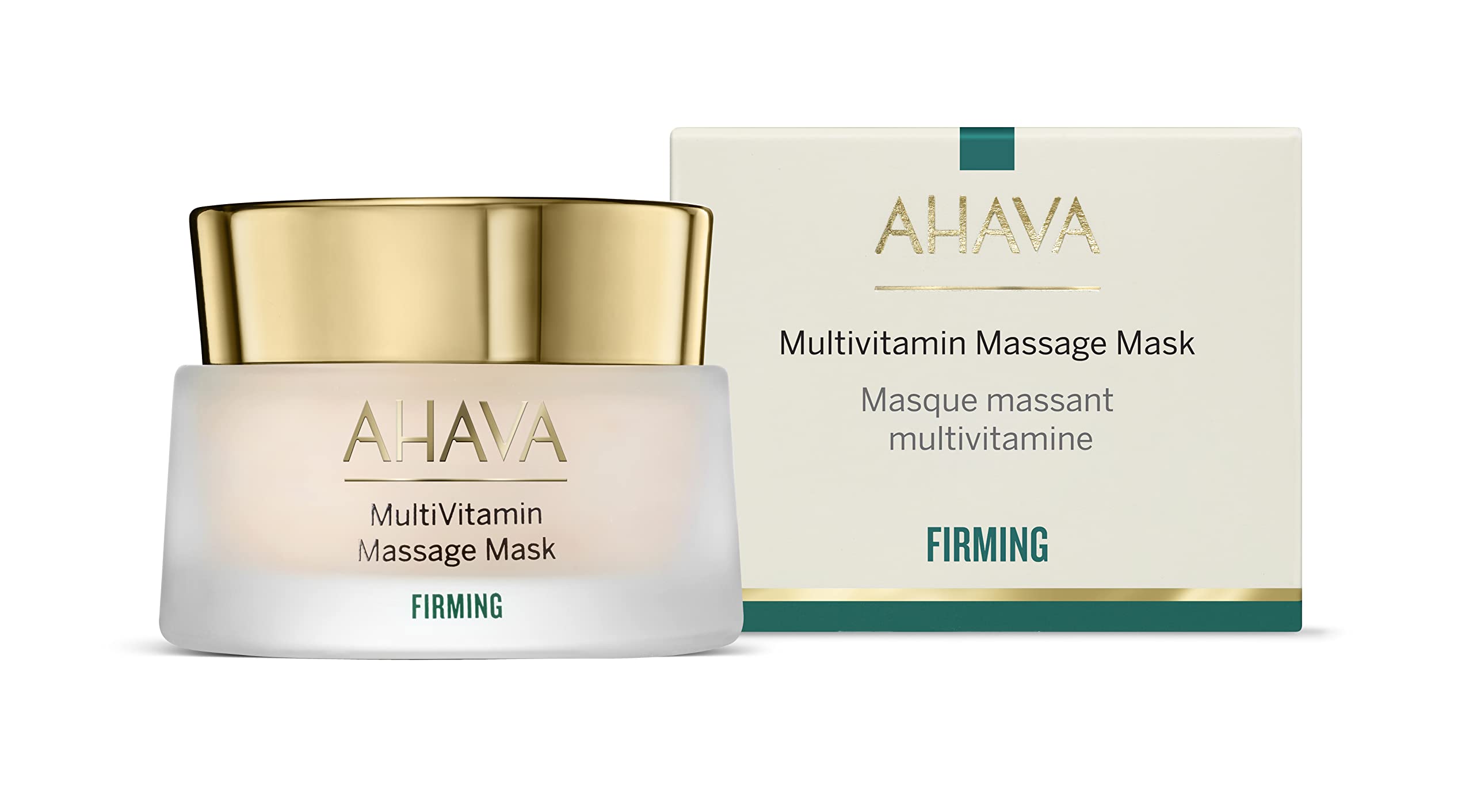 AHAVA Firming MultiVitamin Massage Mask - Enhances Firmness, Luminosity & Radiance, Enriched with Antiaging Vitamin C, Pro B5, B3, D & Exclusive Osmoter, Blend of Dead Sea Minerals, 1.7 Fl.Oz
