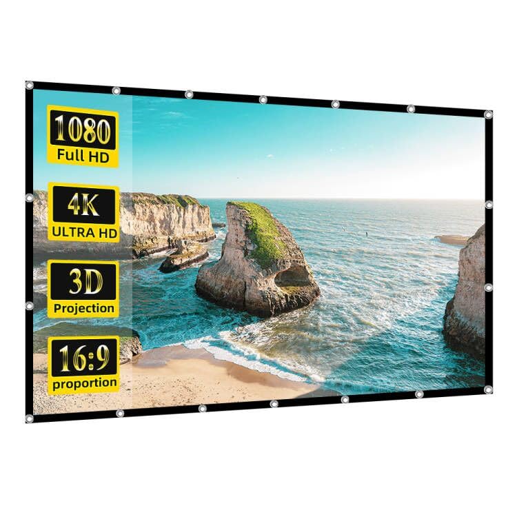 Projection Screens,GAINVANE 4K 16:9 HD Rear Front Projector Screen Foldable Projection Screens Movie Screen Portable Outdoor Indoor Cloth Screen for Movie Home Theater