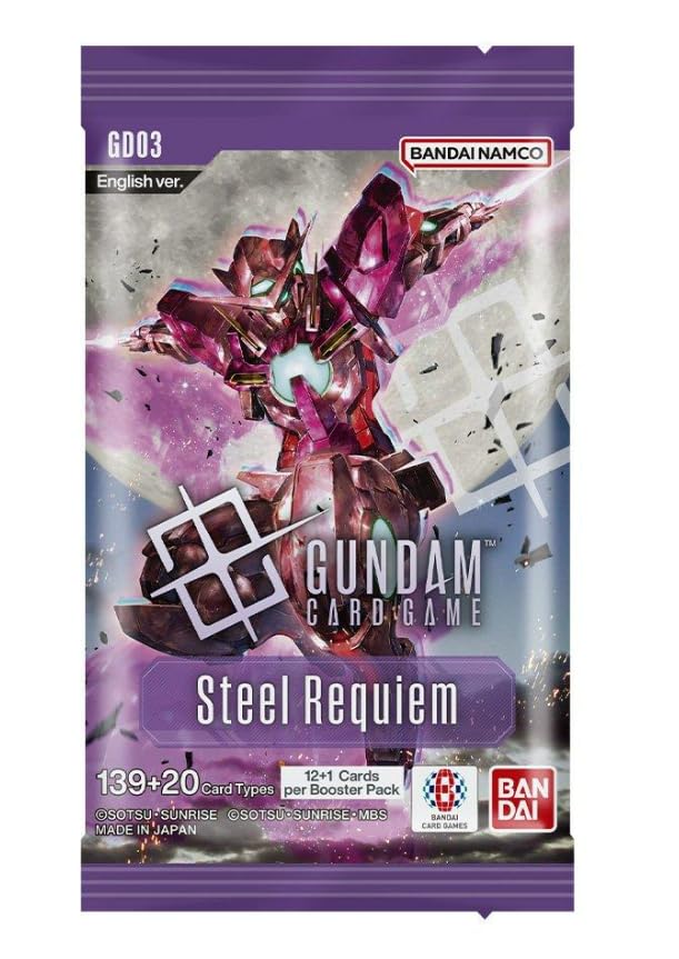 Gundam gra karciana TCG - Steel Requiem 12-Card Booster Pack - GD03 wersja angielska [grafika może się różnić]