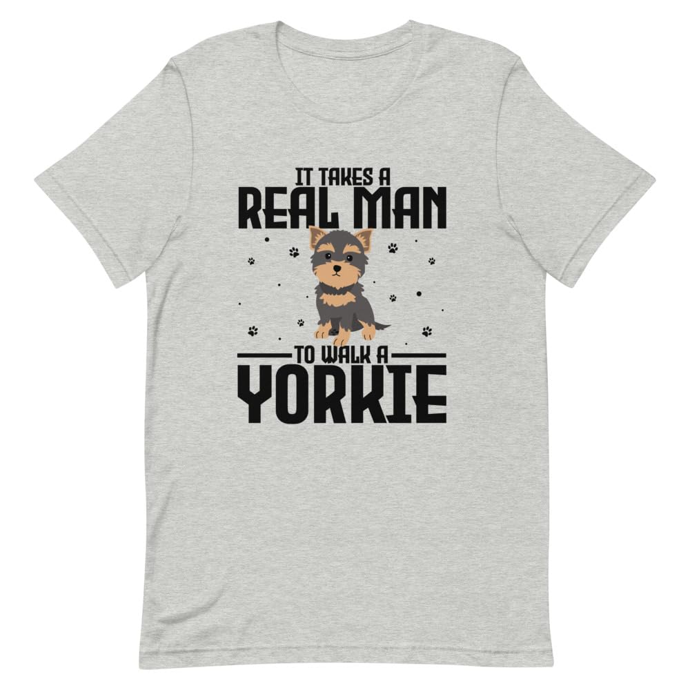 Fourrure humoristique Yorkie t-shirt gris chiné pour afficher l'amour de son chien