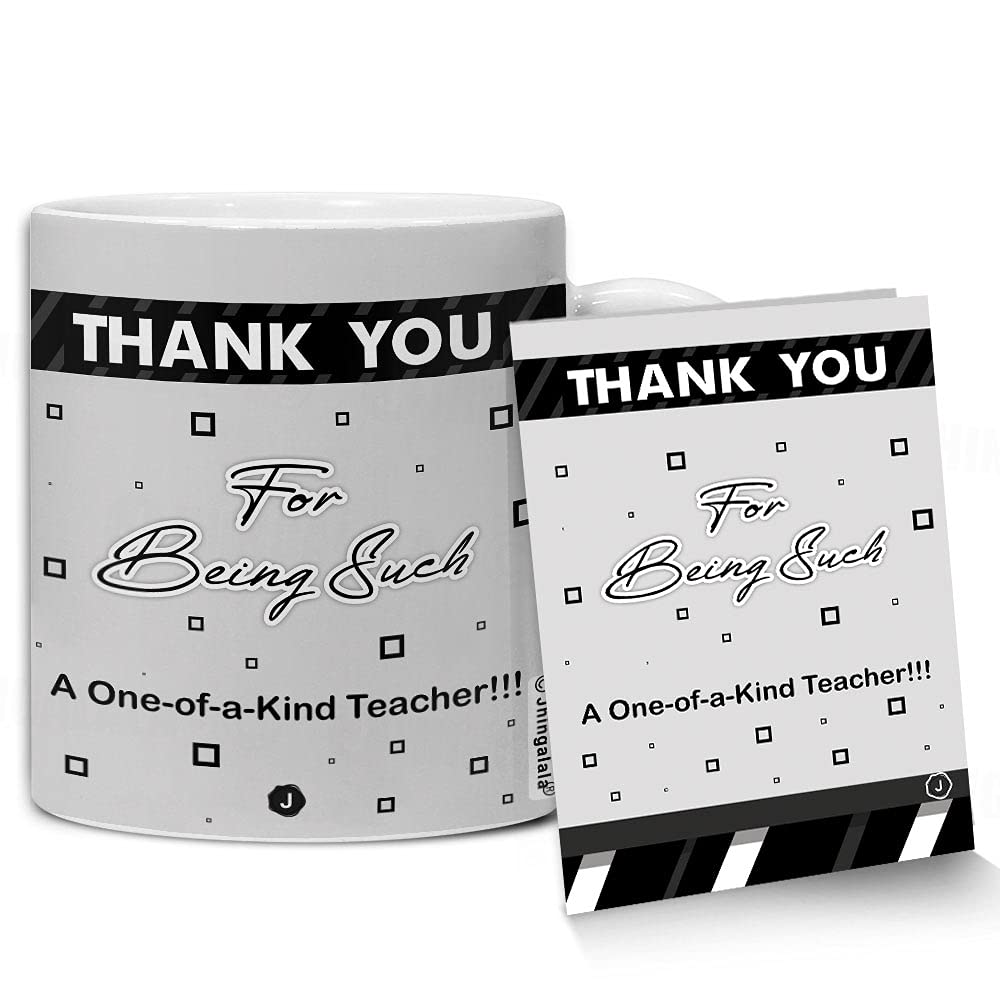 Jhingalala Gift for Teachers | Printed Ceramic Coffee Mug 325ml with Greeting Card | Teachers Day Gift for Teacher, Sir, Madam for Teacher's Day
