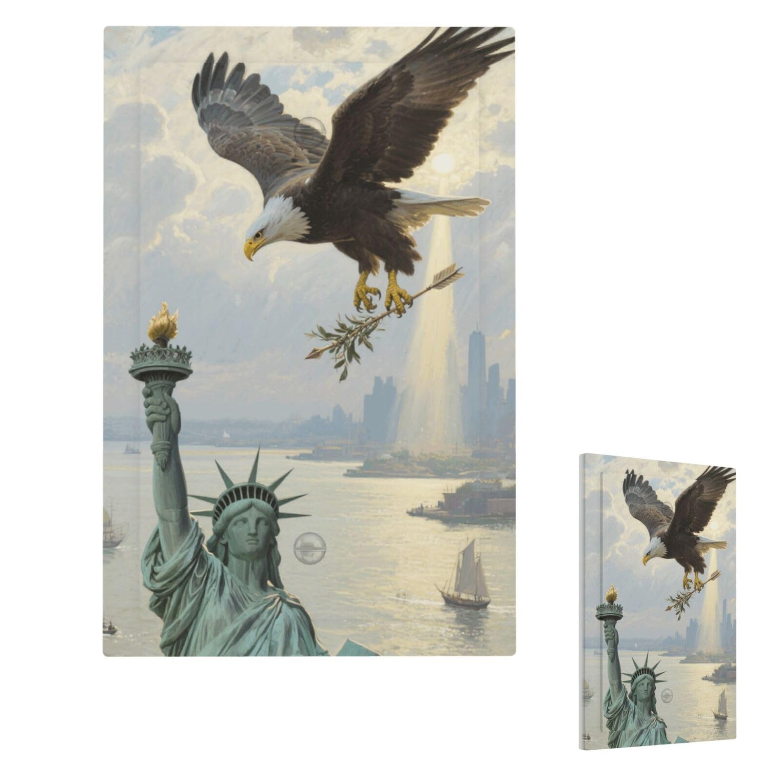 Patriotic American Eagle Wall Plate Cover Modern Decorative 1 Gang Light Switch Cover Unbreakable Receptacle Outlet Covers For Living Room Bedroom Home Decor Single Blank