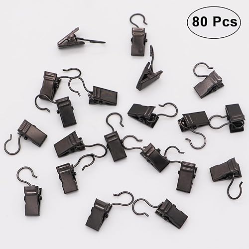 Miniatura 2 de GUKBIAY Paquete de 80 clips de cortina de metal, clips de gancho pequeños de alta resistencia para decoración de interiores y exteriores