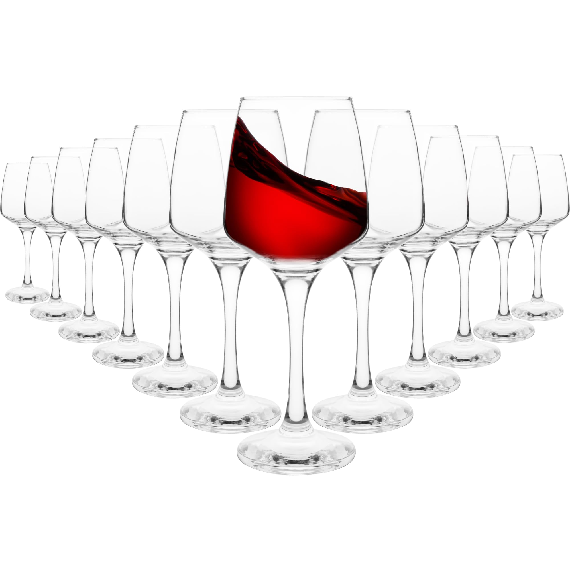Homiu Large Red Wine Glasses Set of 12 | 400 ML | Crystal Clarity Wine Drinking Glass | Florence Collection | Party Wedding Gift Cocktail | Home Restaurants Kitchen Glassware | Dishwasher Safe โ image 1